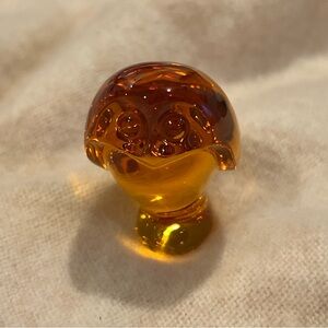 Vintage BACCARAT France Glass Amber Crystal “Wisdom & Intuition OWL Figurine